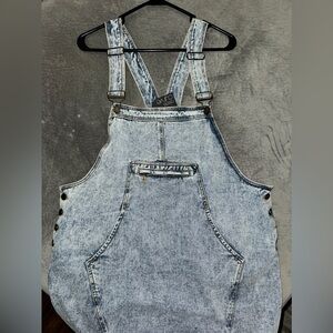 Denim Mini Skirt Overalls